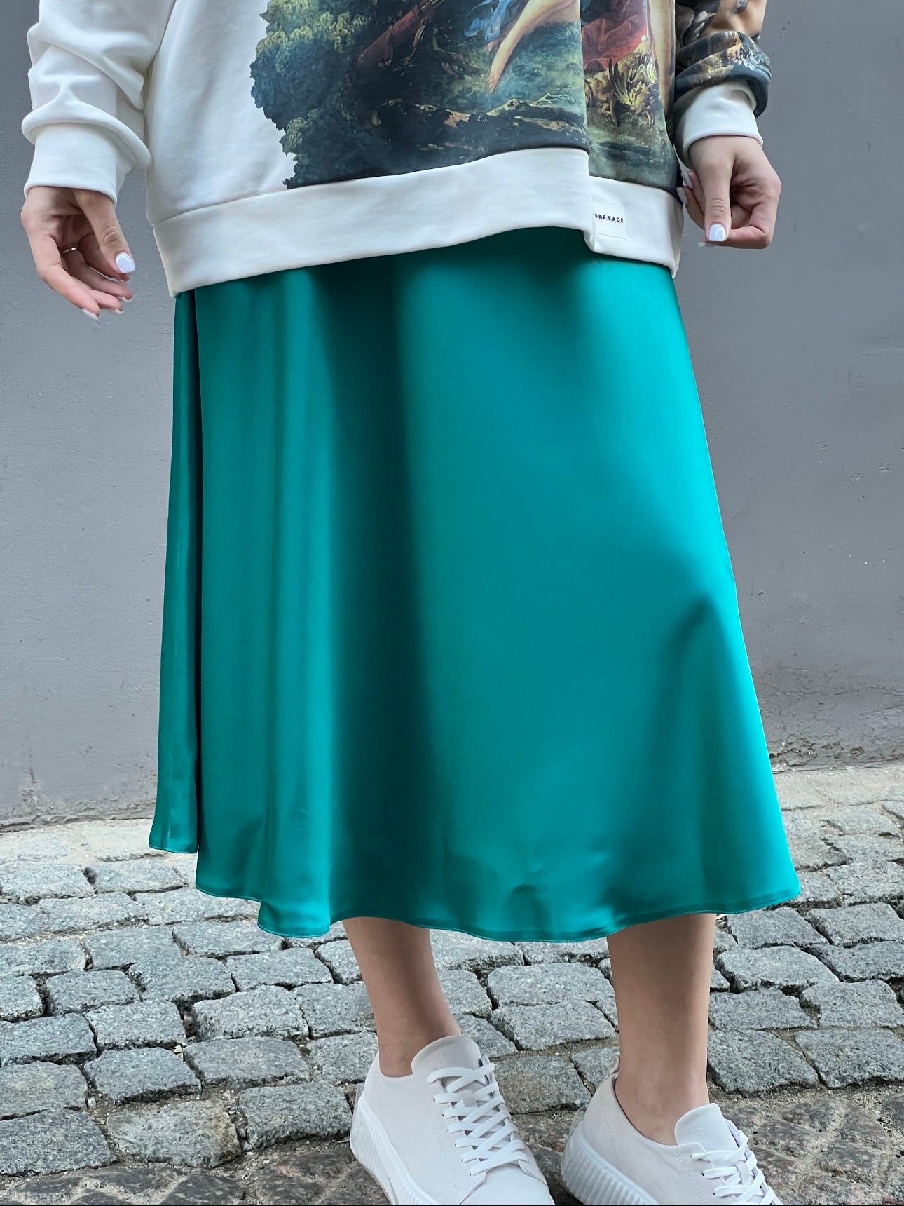 Midi Satin Skirt